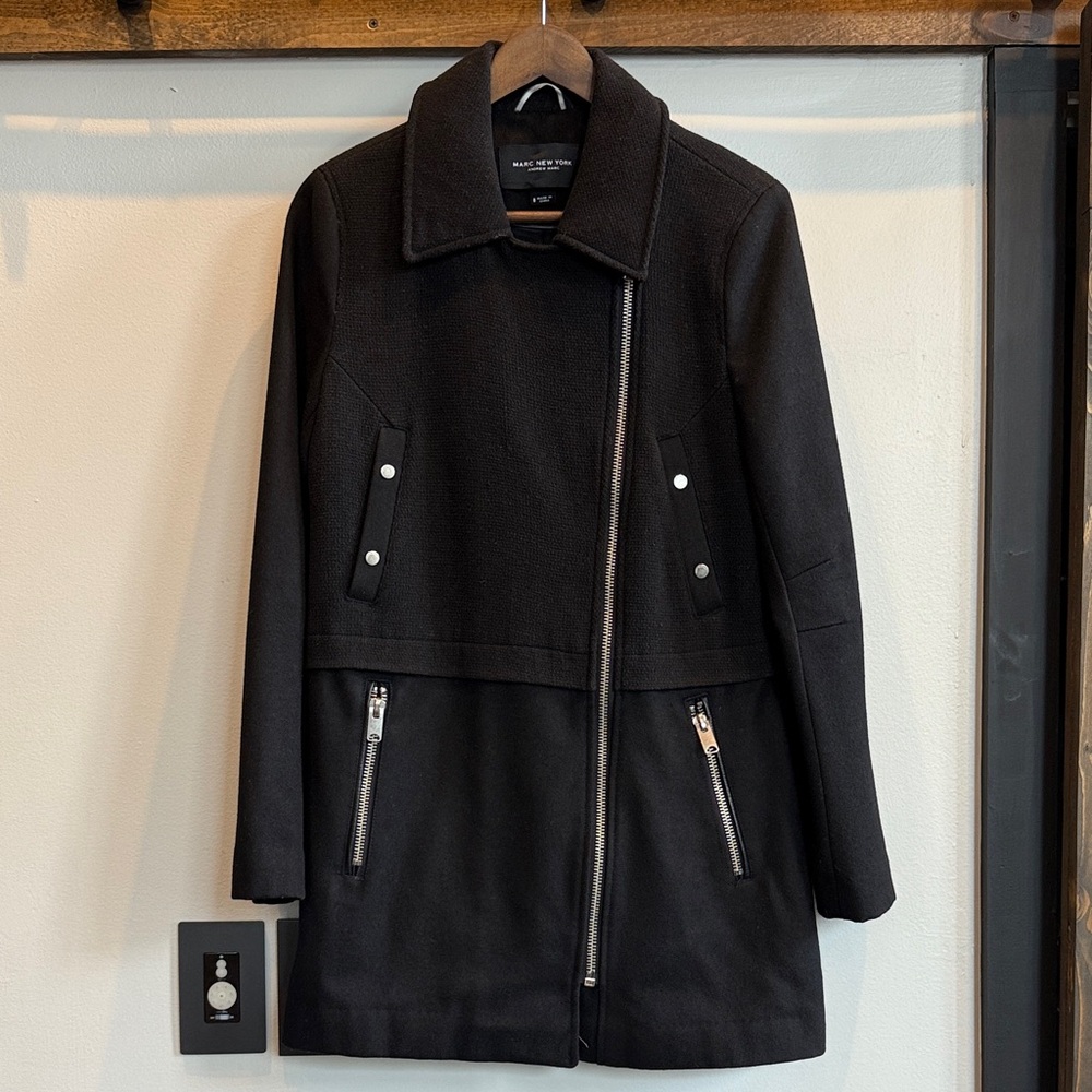 Marc New York Asymmetrical Black Coat